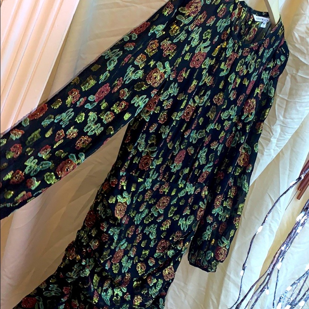*VERONICA BEARD* ~ SILK BLEND SHIMMERY ROSE DRESS - Picture 4 of 12